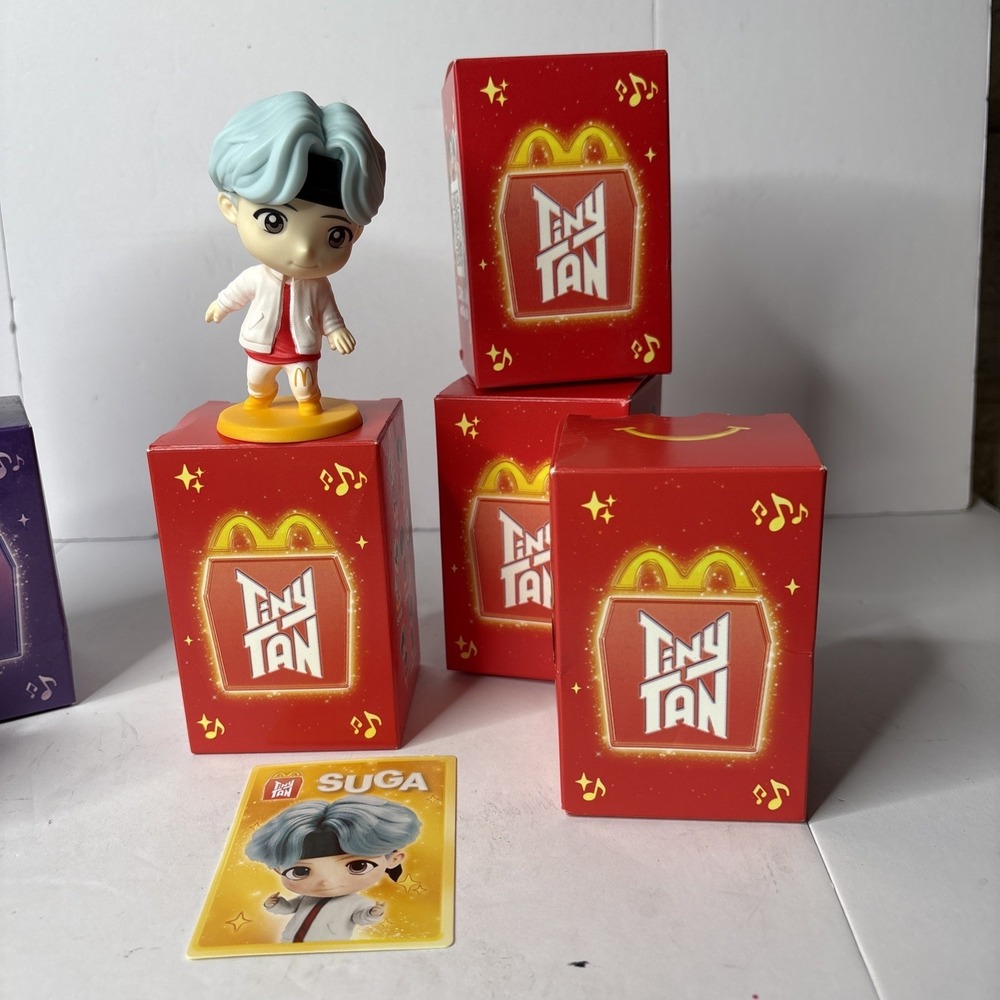 Set of 4 - McDonald's TinyTAN x BTS Encore Edition #10‎ Happy Meal New - SUGA